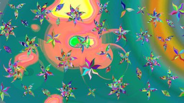 Mavi renklerde. Raster illüstrasyonu. Anti-stres için Raster soyut şablon sayfası.