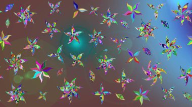 Şirin çiçekler. Çizgi çizimi kalıbı. Raster Moda kumaş deseni.