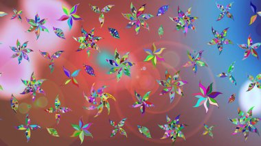 Nazik, yaz çiçekleri pembe renklerde. Raster deseni. Raster illüstrasyonu. Küçük çiçekte sevimli çiçek deseni var..