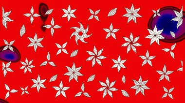 Güzel kumaş deseni. Raster illüstrasyonu. El çizimi. Çiçekler, dallar, otlar ve çiçekler.