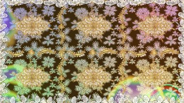 Raster geleneksel, kahverengi renklerde, altın, pürüzsüz desen. Barok tarzında kusursuz bir doğulu süsü..