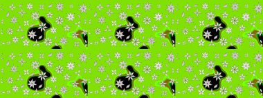 Eskiz klasiği. Raster Şirin kumaş deseni. Düz Çiçek Elementleri Tasarımı. Renkli Bahar Teması çizim şablonu.