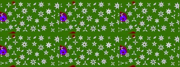 Çiçekli çiçek deseni, suluboya. Yeşil renkli çiçekler. Renkli Bahar temalı eskiz kalıbı. Düz Çiçek Elementleri Tasarım Raster illüstrasyonu.