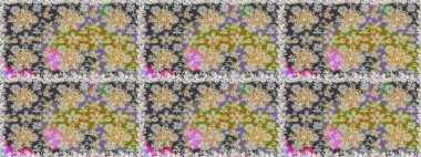 Gri renkler ve altın elementler üzerinde altın pürüzsüz desen. Kusursuz damaske klasik altın desen. Raster illüstrasyonu. Tekrarlayan ögelerle soyut arkaplan Raster.