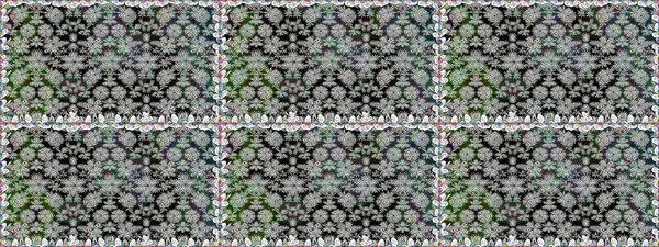 Elle boyanmış suluboya, dikişsiz çiçekler ve bitkiler. Gri renkli çiçekler.