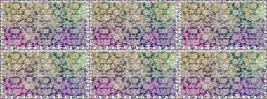 Raster illüstrasyonu. Kusursuz Chichi kumaş deseni. Düz Çiçek Elementleri Tasarımı. Çiçek deseni. Renkli Bahar Teması Kusursuz Arkaplan.