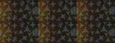 Raster düz çiçek çizim deseni. Gri, kahverengi ve yeşil renkli çiçekler. Tasarım hediye paketi, tebrik kartları, posterler ve afiş tasarımı.