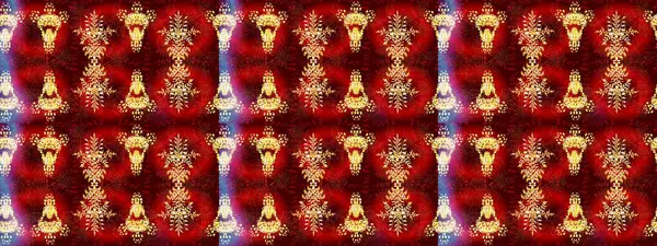 Kabile sanatı boho baskısı, klasik çiçek arkaplanı. Soyut etnik raster çizim kalıbı. Arkaplan dokusu, duvar kağıdı, kırmızı renkli çiçek teması.