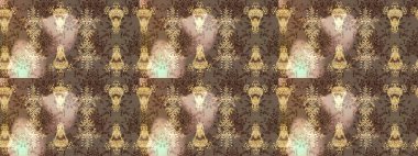 Raster illüstrasyonundaki çiçek desenli çizim. Kahverengi, bej ve nötr renklerde çiçekler.