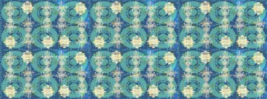 Raster illüstrasyonu. Mavi, bej ve yeşil renklerde kristal kar taneleri.