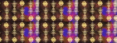 Renkli arka planda izole kar taneleri. Raster illüstrasyonu. Kar taneleri radyal kahverengi, mor ve sarı renkler.