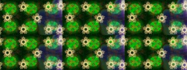 Noel için tatil tasarımı, yeni yıl moda baskıları. Raster illüstrasyonu. Güzel tasarım. Kar tanelerinin soyut arkaplanlı Noel arkaplanı. Yeşil, mavi ve gri kar taneleri.