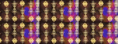 Renkli arka planda izole kar taneleri. Raster illüstrasyonu. Kar taneleri radyal kahverengi, mor ve sarı renkler.