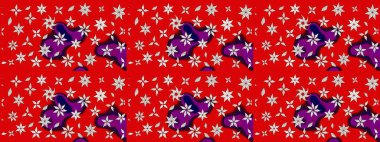 Kırmızı renkte çiçekler. Renkli Bahar Teması eskiz kalıbı. Çiçek desenli eskiz. Düz Çiçek Elementleri Tasarım Raster illüstrasyonu.