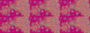 Çiçekli karalama şeklinde Raster çiçek deseni. Pembe renkli çiçekler. Nazikçe, güzel çiçek arkaplanı..