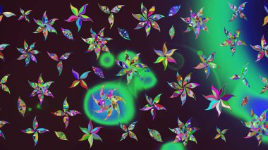 Çocuksu tasarım. Kahverengi arka planda. Tekstil, kumaş, ambalaj, hatıra defteri için hoş bir çiçek arkaplanı. Elle çizilmiş karalama çiçekleri ile Raster çizim deseni.