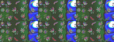 Soyut mandala ya da tuhaf kar tanesi çizgisi sanat tasarımı. Raster illüstrasyonu. Renkli arka planda izole tatlı kar taneleri.