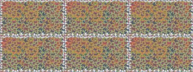 Dekoratif Raster çizimi. Elle çizilmiş kelebeklerle. Renkli romantik kelebekler kusursuz desenli arka plan. Nötr renklerde soyut arkaplan.