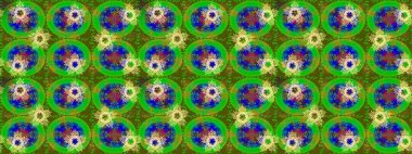 Yeşil, mavi ve kahverengi kar taneleri. Renkler. Noel ve yeni yıl moda baskıları için tatil tasarımı. Kar tanelerinin soyut arkaplanı olan şirin bir Noel arkaplanı. Raster illüstrasyonu.