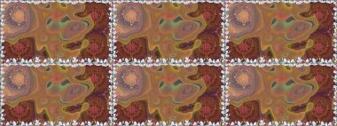 Renkli Yaz Temalı Kusursuz Arkaplan. Sevimli çiçek raster deseni. Renkli çiçekler. Düz Çiçek Elementleri Tasarımı.