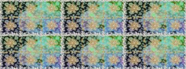 Kusursuz kıvırcık saçlar. Raster altın desen. Doğulu stil, altın elementlerle altın deseni nötr renklerle donatır..