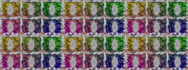 Raster düz çiçekleri pürüzsüz desen. Hediye ambalaj kağıdı, tebrik kartları, posterler ve pankart tasarımı. Renkli çiçekler.