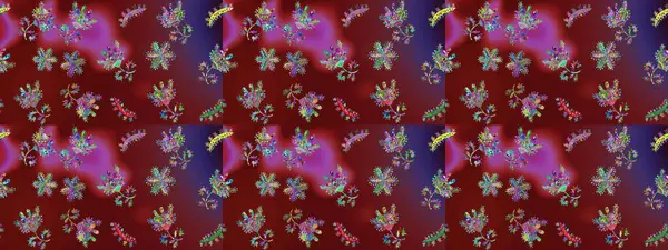 Kış şablonu kırmızı, mor ve kahverengi renkte kar tanesinden yapılmıştır. Düz yatıyordu. Kış konsepti Raster illüstrasyonu.