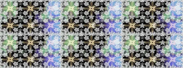 Raster Floral Illustration, Asyalı tekstil. Gri renkli etnik çiçeklerle kusursuz bir desen..