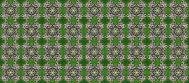 Şam, tasarım için kusursuz desen. Yeşil, gri ve nötr renklerde, altın elementli pürüzsüz desen.