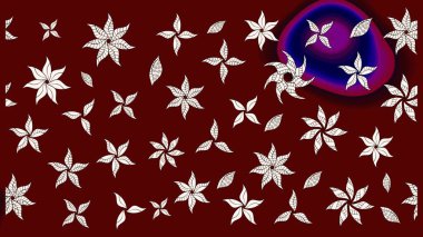 Çiçek deseni. Raster illüstrasyonu. Kırmızı renkte çiçek çizimi. Şatafatlı bahar bahçesi dokusu. Kırmızı renkte çiçekler.