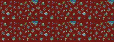 Raster deseni. Kibarca, kırmızı renkte yaz çiçekleri. Raster illüstrasyonu. Küçük çiçekte sevimli çiçek deseni var..