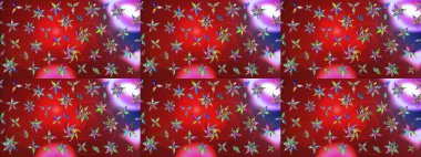 Çiçekli karalama şeklinde Raster çiçek deseni. Kırmızı renkte çiçekler. Nazik, sevimli çiçek arkaplanı..