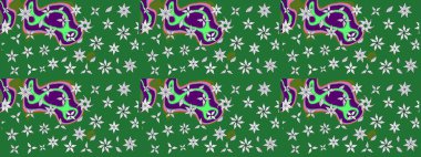 Organik motif arka planı. Çizim kalıbı. Raster illüstrasyonu. Ultraviyole kumaş deseni.