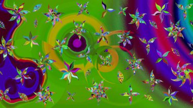 Organik elementler. Suluboya etkisi. Raster deseni. Botanik çizim deseni.