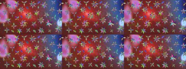 Kahverengi renkli bitkilerden oluşan parlak çiçekli çizim deseni.