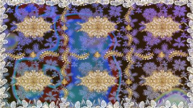 Kahverengi renklerde, altın elementli, pürüzsüz bir desen. Şam tasarım için kusursuz desen.