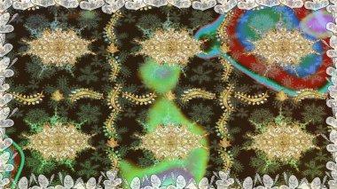 Kusursuz altın desenli bukleler. Kahverengi renklerde pürüzsüz desen. Doğu tarzı arabesk tarzında altın elementler. Raster altın pürüzsüz desen.