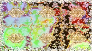 Tarafsız renklerde, altın elementlerle klasik, pürüzsüz desen. Noel 2019, kar tanesi, yeni yıl.