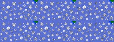 Sevimli çiçek raster deseni. Mavi renkli çiçekler. Düz Çiçek Elementleri Tasarımı. Renkli Bahar Teması çizim şablonu.