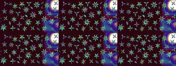 Çiçek izi. Suluboya çizim kalıbı. Suluboya tarzında kahverengi renkte çiçekler.