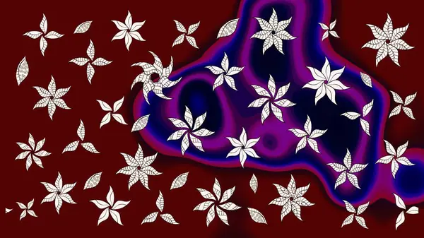 Güzel, parlak, pürüzsüz kumaş, tuval. Raster illüstrasyonu. Kıvırcık, parlak örgü. Çiçek çelengi. Desen, çizim, çiçek sınırı. Klasik eski arkaplan.