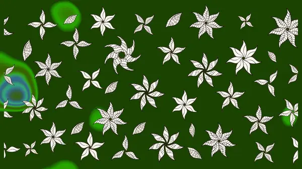 Suluboya, elle çizilmiş. Eskiz arkaplan modeli. Yeşil yapraklı yabani çiçekler. Raster illüstrasyonu.