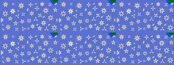 Sevimli çiçek raster deseni. Mavi renkli çiçekler. Düz Çiçek Elementleri Tasarımı. Renkli Bahar Teması çizim şablonu.