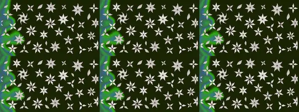 Raster illüstrasyonu. Gri renkli Asya tekstili. Çiçek desenini çiz.