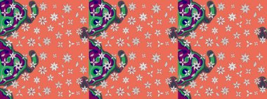 Raster hisseleri. Eskiz arkaplan modeli. Turuncu üzerine çiçekler. Suluboya, elle çizilmiş.