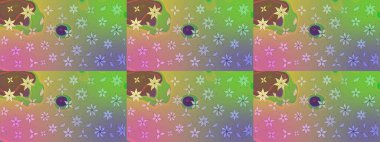 Tarafsız renklerde bahar çiçekleri. Raster illüstrasyonu. Raster çiçek desenli ve çiçekli..