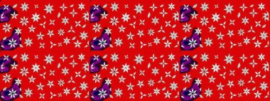 Raster illüstrasyonu. Küçük çiçekli yay deseni çiz. Suluboya stilinde kırmızı renkler üzerine.