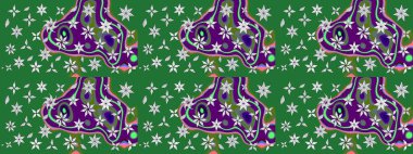 Renkli Bahar Teması eskiz kalıbı. Güzel kumaş deseni. Raster illüstrasyonu. Karalama çiçeği. Zentangle soyut çiçekleri. Düz Çiçek Elementleri Tasarımı.