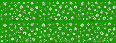 Suluboya çiçekli çiçek deseni. Raster illüstrasyonu. Yeşil renkte güzel tekstil.