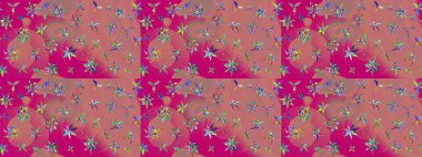 Yazdır. Renkli Yaz Temalı eskiz kalıbı. Güzel eskiz şekli. Raster çiçekli arka plan. Güzel kumaş deseni. Düz Çiçek Elementleri Tasarımı.